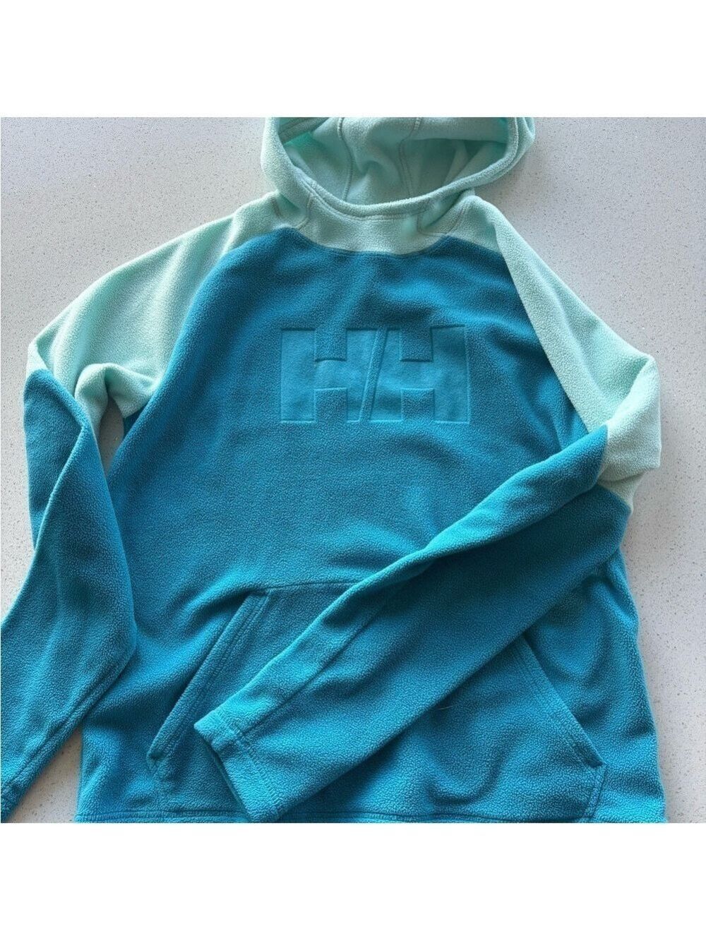 Helly Hansen Aqua and Light Green Fleece - size 14 youth